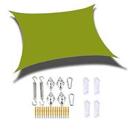 Waterproof Rectangular Sun Shade Sail UV Protection Awning for Outdoor Garden Terrace Courtyard Party Includes Fixing Kit & Rope (2x2m Yellow Green)