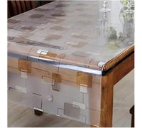 Waterproof Rectangular Tablecloth, 1.5mm Translucent Soft Cover for Kitchen and Coffee Table, 80x140cm, Easy to Clean Mat, Durable Protection