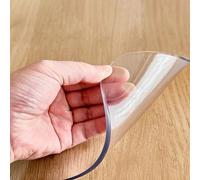 Waterproof Rectangular Tablecloth 109 x 150 cm Clear Square Round Edges 2mm Thickness Perfect for Kitchen Dining Room Living Room & Easy to Clean