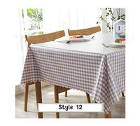 Waterproof Rectangular Tablecloth for Outdoor Patio - Small 110x160cm Stain-Resistant PVC Fabric Perfect for Garden Café and Event Decoration - White Checkered Design
