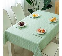 Waterproof Rectangular Tablecloth, PVC Washable Table Cover, Simple Design, Green, 80 × 120cm - Durable, Easy to Clean, Perfect for Dining Table Protection