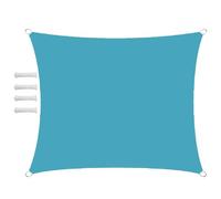 Waterproof Rectangular Triangle Shade Sail 2x4m - Outdoor Sun Canopy for Terrace, Balcony, Garden & Lake - UV Awning, Blue Sunshade Tarp
