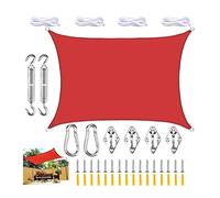 Waterproof Recuning 98% UV Protect Sune Canopy for Balcony Garden Includes Fastening Ropes Red Size: 2.5x2.5m Outdoor Patio Shelter