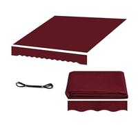 Waterproof Red Garden Awning Replacement Fabric Cover Front Valance for Windows 3.50x3.0m (11.4x10ft) Canopy Top Cover for Outdoor Shade Solutions