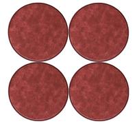 Waterproof Red Round Bar Stool Cushs - Non-Slip Seat Pads for Kitchen & Dining, 35cm Set of 4, Leather, Ideal for High Chairs & Bistro Seating