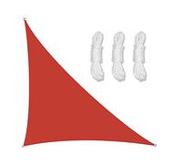 Waterproof Red Triangle Sun Shade Sail 3x4x5m UV Protection for Garden & Patio Right Angle Design Includes Free Ropes for Easy Installation