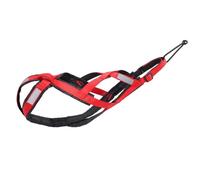 Waterproof Reflective Breathable Nylon Dog Sled Harness Pet Training Camping Ski Scooter Pull Harness For Alaskan Huskies,Red,L