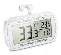 Waterproof Refrigerator Fridge Thermometer, Digital Freezer Room Thermometer, Max/Min Record Function Large LCD Screen and Magnetic Back for Kitchen, Home, Restaurants (1 Pack)