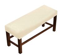 Waterproof Removable Dining Bench Cover, Elastic Stretch Slipcover, Washable Polyester Spandex, Fits 130-150cm Benches, Furniture Protector
