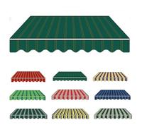 Waterproof Replacement Awning Fabric 3x2.5m & 2x1.5m Green Stripe 7x3.5m Sunshade Canopy with Valance for Balcony Patio Deck - Awning Material