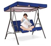 Waterproof Replacement Canopy Cover for 23 Seater Swing Chair Durable 420D Oxford Fabric Garden Patio Hammock Top Cover Size: 56x47x7in Blue