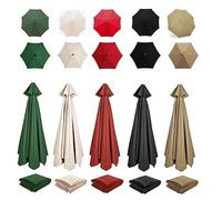 Waterproof Replacement Canopy Cover for 6/8 Arm Cantilever Umbrellas - 2.7M Green Sun Shade for Outdoor Patio Garden and Deck Protection