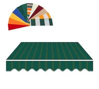Waterproof Replacement Canopy Fabric for Patio Awning Striped Green 20x8.2ft (6x2.5m) -stoff for Balcony Restaurant and Outdoor Use