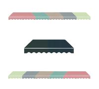 Waterproof Replacement Canopy Fabric for Retractable Awnings, Black Sunshade Sail for Window and Door Market, 3.5x1.5m/12x5ft - Durable Outdoor Shade Solution