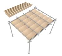 Waterproof Replacement Canopy for Gazebo Pergola Durable Sunshade with 10 Drainage Holes 3x4M/10x13ft Weather Resistant Outdoor Cover (Khaki)