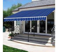 Waterproof Replacement Canopy for Retractable Awnings 3/4/5x2m Durable Polyester Sunshade Fabric Outdoor Patio Cover (Blue 6x2.5m/19.6x8.2ft)