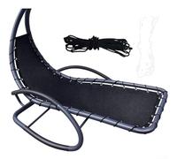 Waterproof Replacement Cover for Hanging Swing Chair, Black, Durable Seat Base with Rope for Garden Patio (1 Piece, No Pockets)