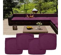 Waterproof Replacement Outdoor Cushion Covers 4PCS Patio Sofa Seat Covers Removable Rattan Furniture Cushions for Indoor/Outdoor Use (#9 33x65x10cm)