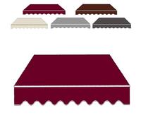 Waterproof Retractable Awning Fabric Replacement Canvas with Valance, Burgundy 16x8ft (500x250cm) - Perfect for Doors & Windows, Durable Awning Cover Solution