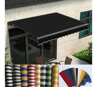 Waterproof Retractable Awning Replacement - UV Resistant Shade & Rain Shelter for Doors & Windows Insulated Entrance Cover for Sun & Snow (Black 6.6x5ft)