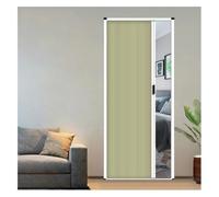 Waterproof Retractable Folding Door Interior, Accordion Sliding Door | Aluminum Frame, No Drilling, Room Partition Door For Bedroom Bathroom Kitchen Closet(Yellow,48x90in (1219x2286mm))