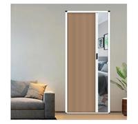 Waterproof Retractable Folding Door Interior, Accordion Sliding Door | Aluminum Frame, No Drilling, Room Partition Door For Bedroom Bathroom Kitchen Closet(Brown,48x90in (1219x2286mm))