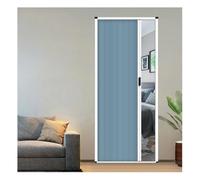 Waterproof Retractable Folding Door Interior, Accordion Sliding Door | Aluminum Frame, No Drilling, Room Partition Door For Bedroom Bathroom Kitchen Closet(Blue,48x80in (1219x2032mm))
