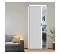 Waterproof Retractable Folding Door Interior, Accordion Sliding Door | Aluminum Frame, No Drilling, Room Partition Door For Bedroom Bathroom Kitchen Closet(White,48x85in (1219x2159mm))