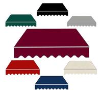Waterproof Retractable Patio Awning 6.5ft to 23ft UV Protection Replacement Fabric with Valance Wine Red Outdoor Shade Solution for Garden & Shop