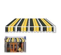Waterproof Retractable Patio Awning Replacement Fabric - Sun Shade Deck Window Cover Yellow 10x8ft (300x250cm) - Polyester for Exterior Use