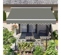 Waterproof Retractable Patio Canopy Cover UVResistant Ox Cloth Replacement Fabric with Valance for Anthracite Yard Deck & Balcony (8.2x6.5ft / 2.5x2m)