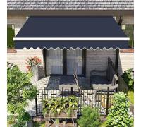 Waterproof Retractable Patio Canopy Cover with Valance UV Protection for Yard Deck & Balcony Fabric Replacement Anthracite 8.2x6.5ft (2.5x2m)