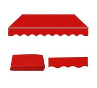 Waterproof Retractable Patio ning Fabric Replacement - 10x6ft Red Polyester Canopy Cover for Deck, Porch & Entrance Sune Shelter, N Needed