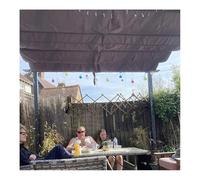 Waterproof Retractable Pergola Shade Cover - Customizable Wave Shade Sail with Slide Wire Kit for Outdoor Gazebo Roof (1.5x4m) - Ideal for Sun Protection