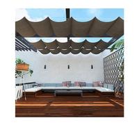 Waterproof Retractable Sliding Wave Shade Sail Canopy - UV Resistant Pergola Cover for Outdoor Use with Ropes & Sliding Hardware (W2*L13m/W6.56*L42.65ft)