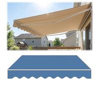Waterproof Retractable Sun Canopy Replacement Fabric - Light Blue Polyester Outdoor Cover for 8ft, 10ft, 12ft & 16ft Patios, Dec & Porches - 13x10ft Size