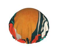 Waterproof Reusable Flock Of Birds Print Shower Cap,Double Layer Elastic Bath Cap,Large Shower Bonnet For Women Long Hair