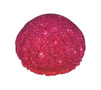 Waterproof Reusable Gradient Sequin Sparkle Print Shower Cap,Double Layer Elastic Bath Cap,Large Shower Bonnet For Women Long Hair