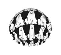 Waterproof Reusable Polar Bear Print Shower Cap,Double Layer Elastic Bath Cap,Large Shower Bonnet For Women Long Hair