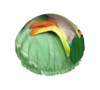 Waterproof Reusable Tree Frog Baby Print Shower Cap,Double Layer Elastic Bath Cap,Large Shower Bonnet For Women Long Hair