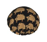 Waterproof Reusable Wild Boar Animation Print Shower Cap,Double Layer Elastic Bath Cap,Large Shower Bonnet For Women Long Hair