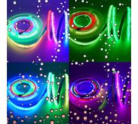 Waterproof RGB WS2811 IC COB LED Strip Lights,DC24V 5M Addressable Colour-Changing RGB LED Tape,Smart Flexible Strips for Party Home DIY Lighting Projects (IP65 Waterproof, 576 LEDs/m-10mm)