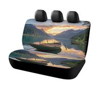 Waterproof River Sunset Boat Car Seat Cover Scratchproof Rear Seat Protector Universal Fit Bench Backseat Covers for Suvs Trucks Sedans Vans Pet Dog for Owners & Outdoor Enthusiasts Friendly