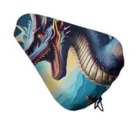 Waterproof Roaring Dragon Bike Seat Cushion Cover, Padded Bicycle Seat Cover with Drawstring for Men Women, Wide Bike Saddles Protector for Mountain Exercise Road City Outdoor Biking
