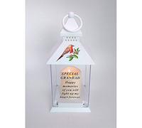 Waterproof Robin Memorial Graveside Lantern with LED Candle (Grandad)