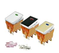 Waterproof Rocker Switch Heavy Duty 16A 250VAC Auto Marine Boat IP67 Sealed On Off DPST 4pin Switch 12V 24V 220V LED IDGTTLDF(Gold Surface,YELLOW LED_ON-OFF(4PIN)_220-250V)