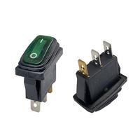 Waterproof Rocker Switch KCD3 ON-OFF/ON-OFF-ON 3Pin,2/3 Position,Electrical Equipment With Lighting Power,15A 250VAC/20A 125VAC(Green light 3pin,LED 220V)