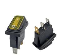 Waterproof Rocker Switch KCD3 ON-OFF/ON-OFF-ON 3Pin,2/3 Position,Electrical Equipment With Lighting Power,15A 250VAC/20A 125VAC(Yellow light 3pin,LED 220V)