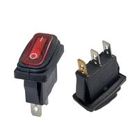 Waterproof Rocker Switch KCD3 ON-OFF/ON-OFF-ON 3Pin,2/3 Position,Electrical Equipment With Lighting Power,15A 250VAC/20A 125VAC(Red light 3Pin,LED 12V)