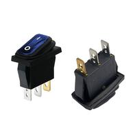 Waterproof Rocker Switch KCD3 ON-OFF/ON-OFF-ON 3Pin,2/3 Position,Electrical Equipment With Lighting Power,15A 250VAC/20A 125VAC(Blue light 3pin,LED 12V)
